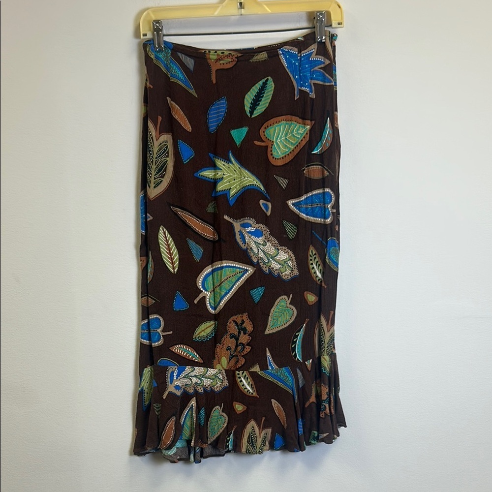 White Stag A-Line Skirt in Brown and Blue